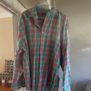 Southern Marsh Plaid Shirt - Pink and Green